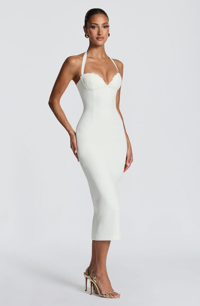 Buy White Midi Dress - Cassia Midi Dress - Ivory | Babyboo Fashion Buy White Midi Dress - Cassia Midi Dress - Ivory | Babyboo Fashion