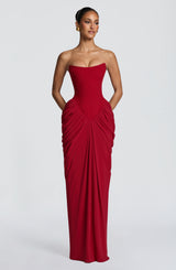 Noura Maxi Dress - Deep Red