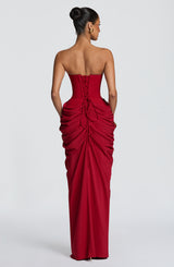 Noura Maxi Dress - Deep Red