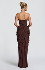 Noura Maxi Dress - Plum Brown