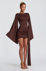 Lucetta Mini Dress - Plum Brown