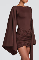 Lucetta Mini Dress - Plum Brown