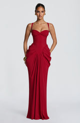 Lucille Maxi Dress - Deep Red