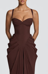 Lucille Maxi Dress - Plum Brown