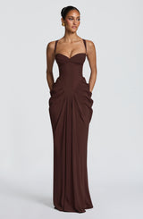 Lucille Maxi Dress - Plum Brown