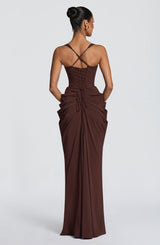 Lucille Maxi Dress - Plum Brown