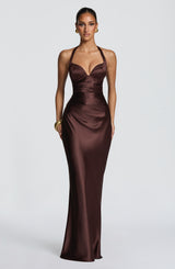 Ophelia Maxi Dress - Plum Brown