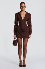 Brietta Mini Dress - Plum Brown