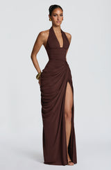 Minette Maxi Dress - Plum Brown