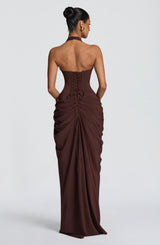 Minette Maxi Dress - Plum Brown