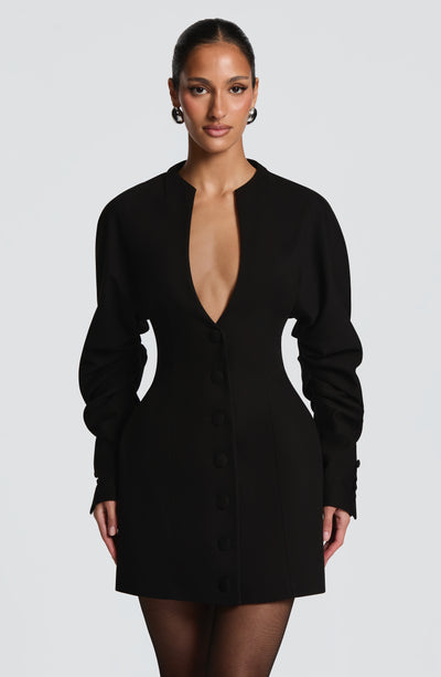 babyboo black dress Shop the Cody Mini - C_Collection Ruched detail Size:Child-5 Collection Asymmetrical Cowlneck Dress