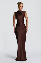 Avielle Maxi Dress - Plum Brown