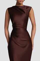 Avielle Maxi Dress - Plum Brown