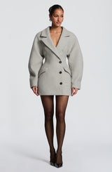 Dylan Blazer Dress - Light Grey