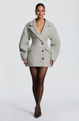Dylan Blazer Dress - Light Grey