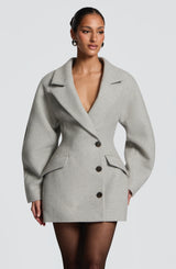 Dylan Blazer Dress - Light Grey