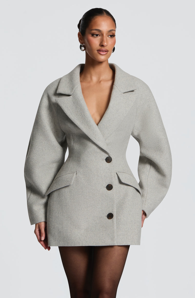 Shop the Dylan Blazer Dress - Light Grey | Babyboo Fashion