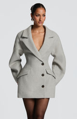 Dylan Blazer Dress - Light Grey