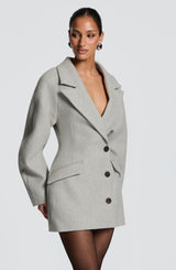 Dylan Blazer Dress - Light Grey