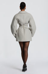 Dylan Blazer Dress - Light Grey