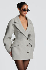 Dylan Blazer Dress - Light Grey