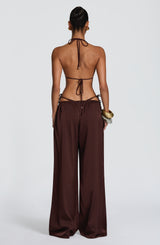 Pietra Triangle Bikini Top - Plum Brown