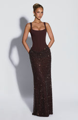 Yeona Maxi Dress - Plum Brown