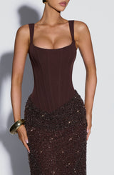 Yeona Maxi Dress - Plum Brown