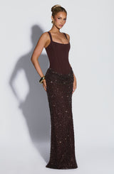 Yeona Maxi Dress - Plum Brown