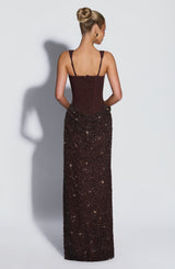 Yeona Maxi Dress - Plum Brown