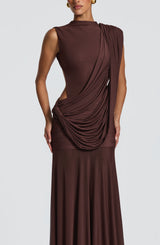 Mireya Maxi Dress - Plum Brown