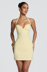 Cassia Mini Dress - Lemon