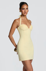 Cassia Mini Dress - Lemon