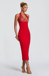 Fiorenza Midi Dress - Red