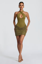 Solea Mini Dress - Deep Olive