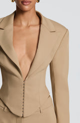 Agatha Cropped Blazer - Sand