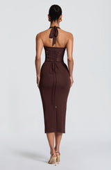 Roberta Midi Dress - Plum Brown