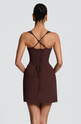 Everette Mini Dress - Plum Brown