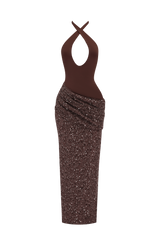 Solea Maxi Dress - Plum Brown