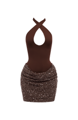 Solea Mini Dress - Plum Brown