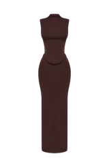 Soline Maxi Dress - Plum Brown