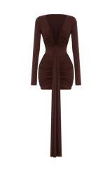 Tara Mini Dress - Plum Brown