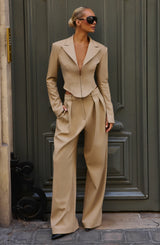 Agatha Cropped Blazer - Sand