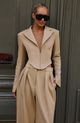 Agatha Cropped Blazer - Sand