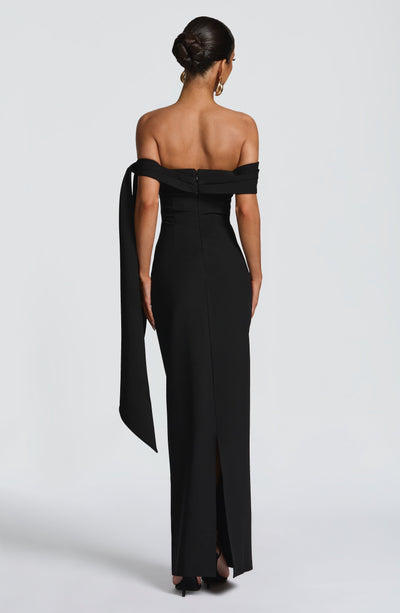 addie formal open back crepe dress Addie Formal Open Back Crepe Dress