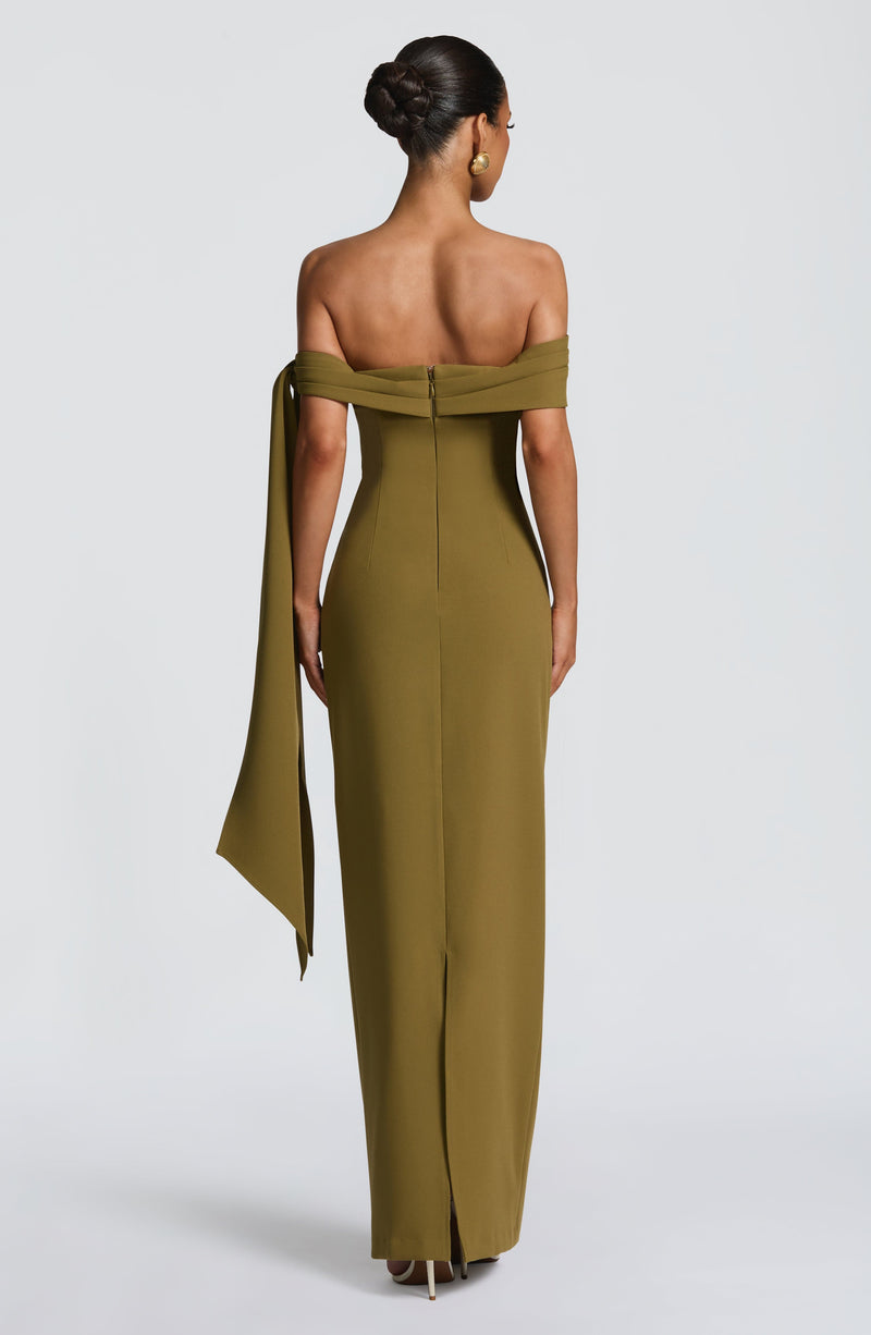 Addie Maxi Dress - Deep Olive Dress Babyboo Fashion Premium Exclusive Design
