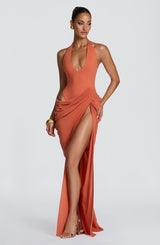 Adele Maxi Dress - Burnt Orange Dress Babyboo Fashion Premium Exclusive Design