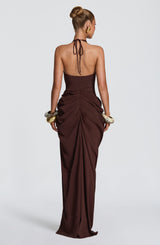 Adele Maxi Dress - Plum Brown Dress Babyboo Fashion Premium Exclusive Design