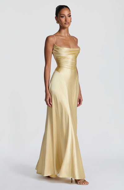 Yellow Maxi Dress - Adelina Maxi Dress - Babyboo Fashion