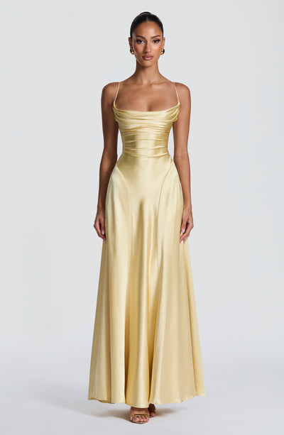 Yellow Maxi Dress - Adelina Maxi Dress - Babyboo Fashion